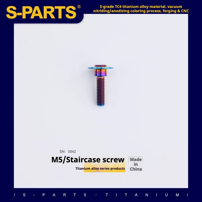 S-PARTS A3 Umbrella Head Step Series M5 Blue Titanium Screws for Motorcycles and Cars