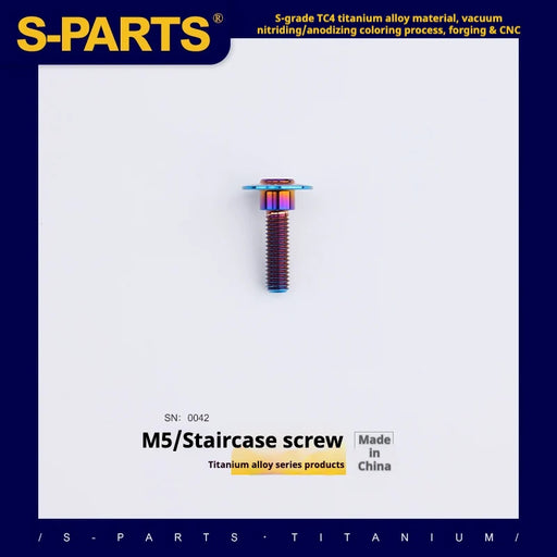 S-PARTS A3 Umbrella Head Step Series M5 Blue Titanium Screws for Motorcycles and Cars