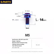 S-PARTS A3 Umbrella Head Step Series M5 Blue Titanium Screws for Motorcycles and Cars