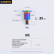 S-PARTS A3 Umbrella Head Step Series M5 Blue Titanium Screws for Motorcycles and Cars