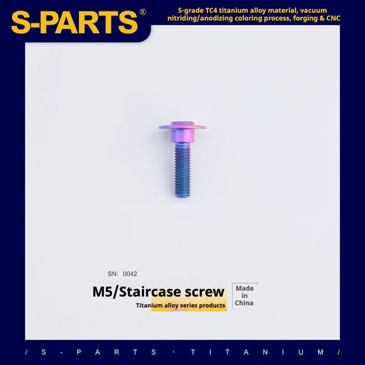 S-PARTS A3 Umbrella Head Step Series M5 Candy Color Titanium Screws for Motorcycles and Cars