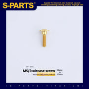 S-PARTS A3 Umbrella Head Step Series M5 Gold Titanium Screws for Motorcycles and Cars