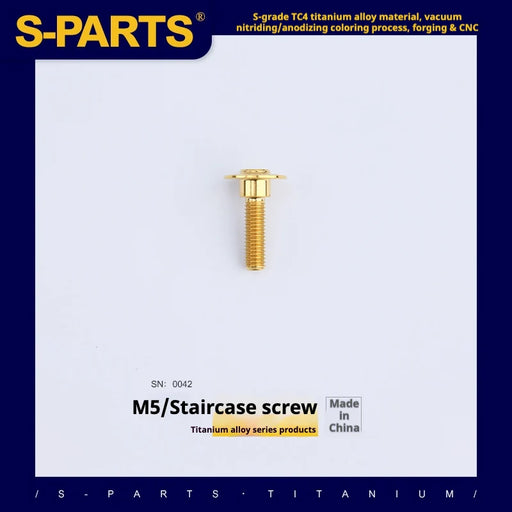 S-PARTS A3 Umbrella Head Step Series M5 Gold Titanium Screws for Motorcycles and Cars