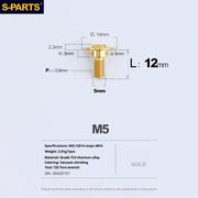S-PARTS A3 Umbrella Head Step Series M5 Gold Titanium Screws for Motorcycles and Cars