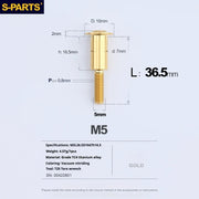 S-PARTS A3 Umbrella Head Step Series M5 Gold Titanium Screws for Motorcycles and Cars