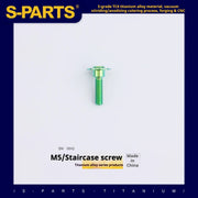 S-PARTS A3 Umbrella Head Step Series M5 Green Titanium Screws for Motorcycles and Cars