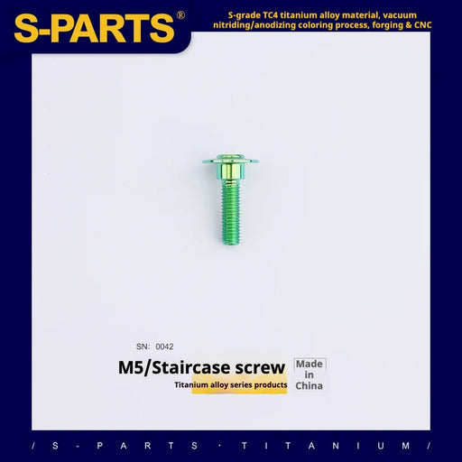 S-PARTS A3 Umbrella Head Step Series M5 Green Titanium Screws for Motorcycles and Cars