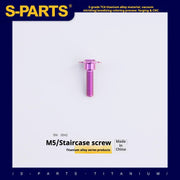 S-PARTS A3 Umbrella Head Step Series M5 Purple Titanium Screws for Motorcycles and Cars