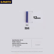 S-PARTS Bicycle Front and Rear Derailleur Limit and Tension Adjustment Titanium Alloy Fine-tuning Screws