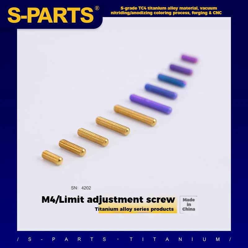 S-PARTS Titanium Derailleur Adjustment Screws | Front / Rear Limit & Tension Fine-Tuning Bolts for Road Mountain Bike