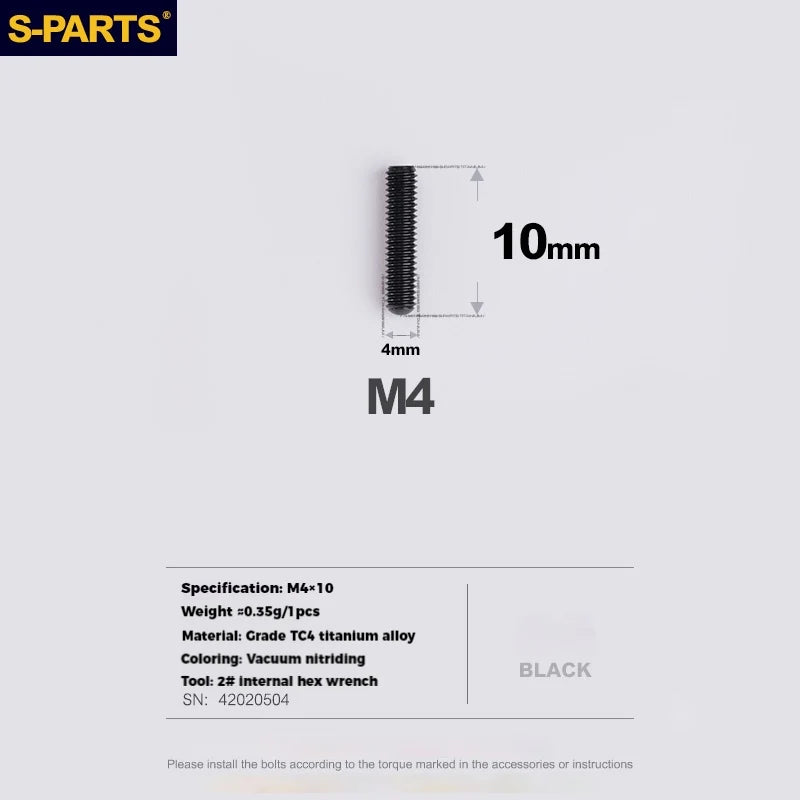 S-PARTS Titanium Derailleur Adjustment Screws | Front / Rear Limit & Tension Fine-Tuning Bolts for Road Mountain Bike - Detail 56