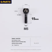 S-PARTS Bicycle Shifter Cable Titanium Adjustment Knob