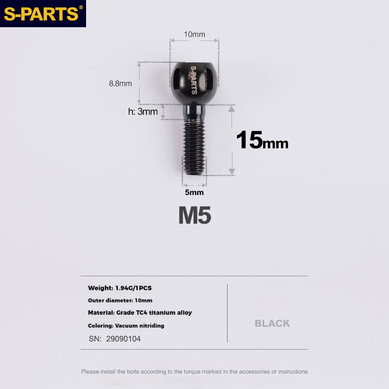 S-PARTS Bicycle Shifter Cable Titanium Adjustment Knob