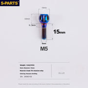 S-PARTS Bicycle Shifter Cable Titanium Adjustment Knob