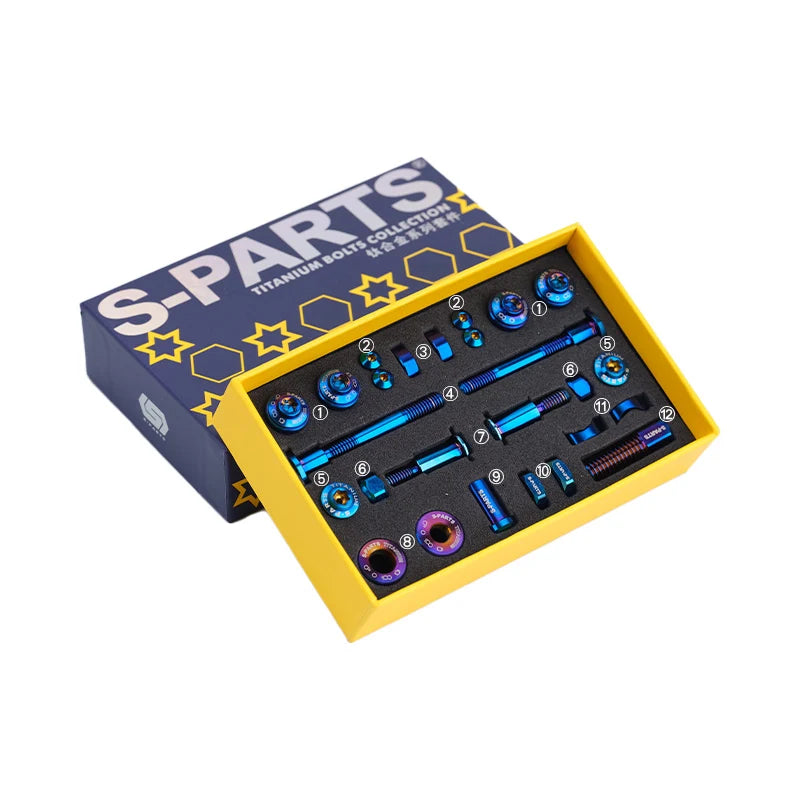 S-PARTS Brompton Titanium Brake Screw Series Blue