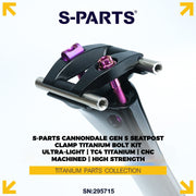 S-PARTS Cannondale SuperSix Gen 5 Titanium Seatpost Clamp Bolt Kit — TC4