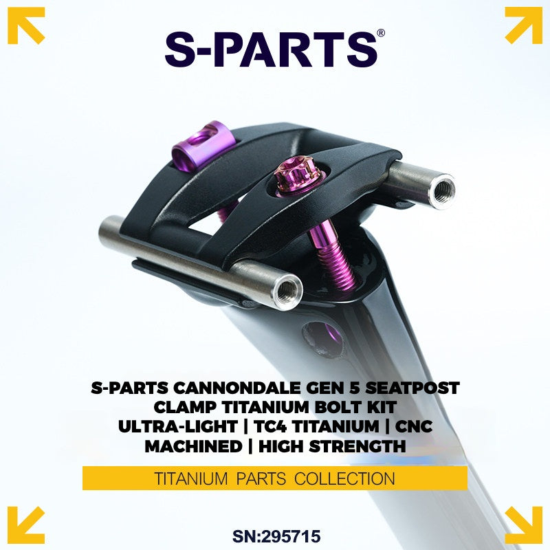 S-PARTS Cannondale SuperSix Gen 5 Titanium Seatpost Clamp Bolt Kit — TC4