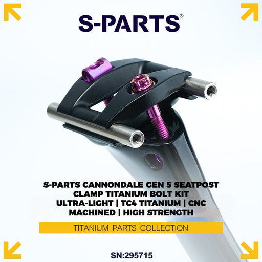 S-PARTS Cannondale SuperSix Gen 5 Titanium Seatpost Clamp Bolt Kit — TC4