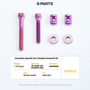S-PARTS Cannondale SuperSix Gen 5 Titanium Seatpost Clamp Bolt Kit — TC4 Purple