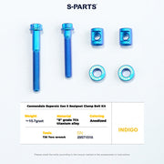 S-PARTS Cannondale SuperSix Gen 5 Titanium Seatpost Clamp Bolt Kit — TC4 Indigo
