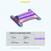 S-PARTS Cannondale SystemSix Gen 5 3D-Printed Titanium Saddle Clamp Yoke Kit Saddle Clamp Base Rainbow