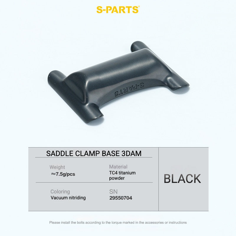 S-PARTS Cannondale SystemSix Gen 5 3D-Printed Titanium Saddle Clamp Yoke Kit Saddle Clamp Base Black