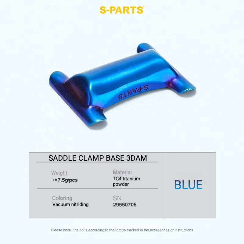 S-PARTS Cannondale SystemSix Gen 5 3D-Printed Titanium Saddle Clamp Yoke Kit Saddle Clamp Base Blue
