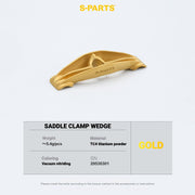 S-PARTS Cannondale SystemSix Gen 5 3D-Printed Titanium Saddle Clamp Yoke Kit Saddle Clamp Wedge(2pcs) Gold