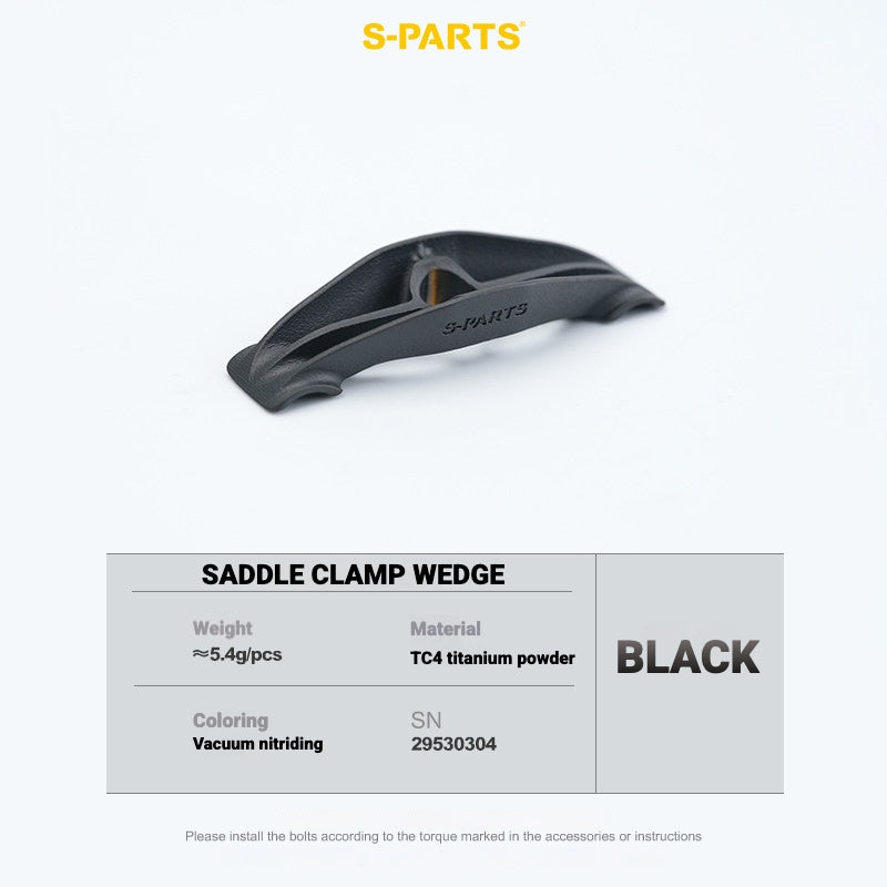 S-PARTS Cannondale SystemSix Gen 5 3D-Printed Titanium Saddle Clamp Yoke Kit Saddle Clamp Wedge(2pcs) Black