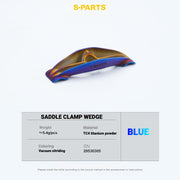 S-PARTS Cannondale SystemSix Gen 5 3D-Printed Titanium Saddle Clamp Yoke Kit Saddle Clamp Wedge(2pcs) Blue