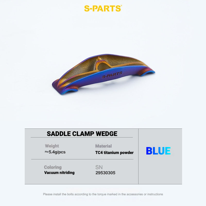S-PARTS Cannondale SystemSix Gen 5 3D-Printed Titanium Saddle Clamp Yoke Kit Saddle Clamp Wedge(2pcs) Blue