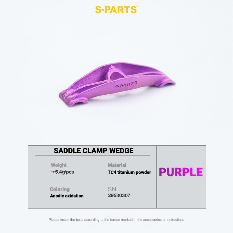 S-PARTS Cannondale SystemSix Gen 5 3D-Printed Titanium Saddle Clamp Yoke Kit Saddle Clamp Wedge(2pcs) Purple