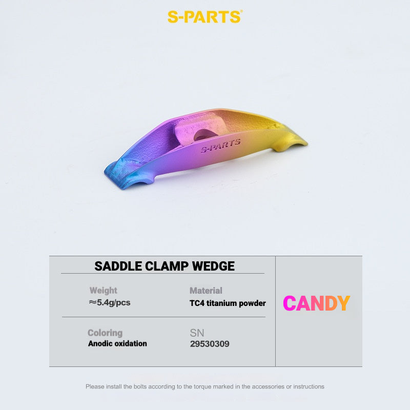 S-PARTS Cannondale SystemSix Gen 5 3D-Printed Titanium Saddle Clamp Yoke Kit Saddle Clamp Wedge(2pcs) Candy