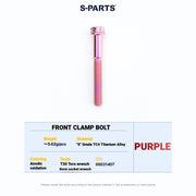 S-PARTS Cannondale SystemSix Gen 5 3D-Printed Titanium Saddle Clamp Yoke Kit Front Clamp Bolt Purple