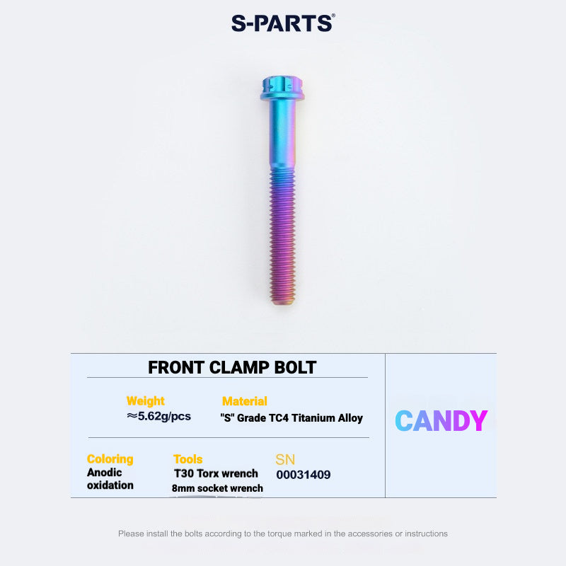 S-PARTS Cannondale SystemSix Gen 5 3D-Printed Titanium Saddle Clamp Yoke Kit Front Clamp Bolt Candy