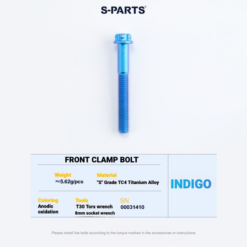 S-PARTS Cannondale SystemSix Gen 5 3D-Printed Titanium Saddle Clamp Yoke Kit Front Clamp Bolt Indigo