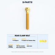 S-PARTS Cannondale SystemSix Gen 5 3D-Printed Titanium Saddle Clamp Yoke Kit Rear Clamp Bolt Gold