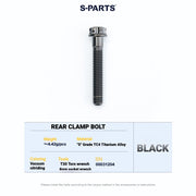S-PARTS Cannondale SystemSix Gen 5 3D-Printed Titanium Saddle Clamp Yoke Kit Rear Clamp Bolt Black