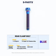 S-PARTS Cannondale SystemSix Gen 5 3D-Printed Titanium Saddle Clamp Yoke Kit Rear Clamp Bolt Blue