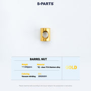 S-PARTS Cannondale SystemSix Gen 5 3D-Printed Titanium Saddle Clamp Yoke Kit Barrel Nut (2pcs) Gold