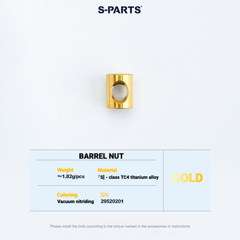 S-PARTS Cannondale SystemSix Gen 5 3D-Printed Titanium Saddle Clamp Yoke Kit Barrel Nut (2pcs) Gold