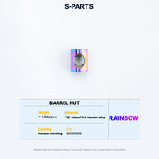 S-PARTS Cannondale SystemSix Gen 5 3D-Printed Titanium Saddle Clamp Yoke Kit Barrel Nut (2pcs) Rainbow