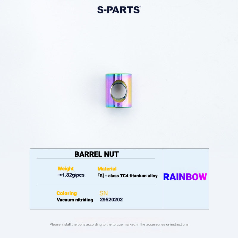 S-PARTS Cannondale SystemSix Gen 5 3D-Printed Titanium Saddle Clamp Yoke Kit Barrel Nut (2pcs) Rainbow