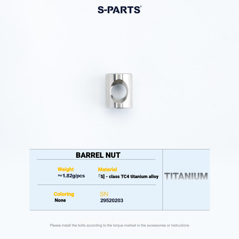S-PARTS Cannondale SystemSix Gen 5 3D-Printed Titanium Saddle Clamp Yoke Kit Barrel Nut (2pcs)