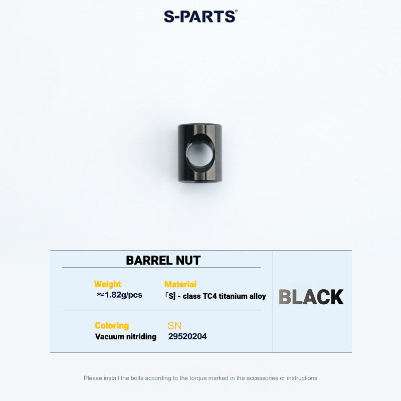 S-PARTS Cannondale SystemSix Gen 5 3D-Printed Titanium Saddle Clamp Yoke Kit Barrel Nut (2pcs) Black