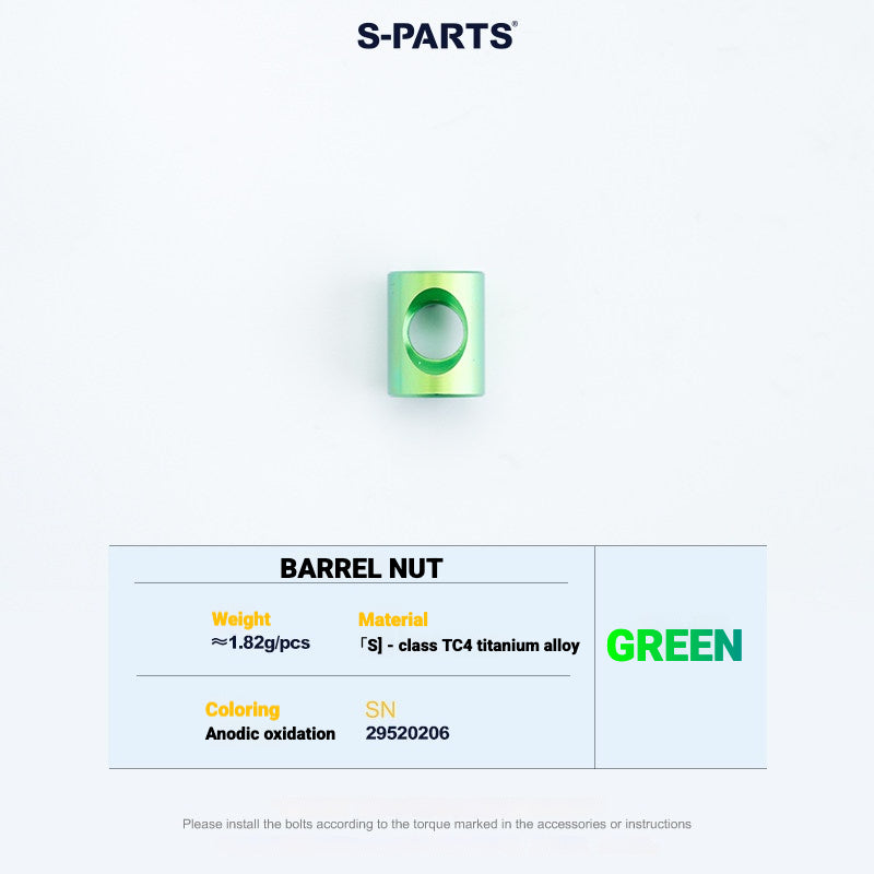 S-PARTS Cannondale SystemSix Gen 5 3D-Printed Titanium Saddle Clamp Yoke Kit Barrel Nut (2pcs) Green