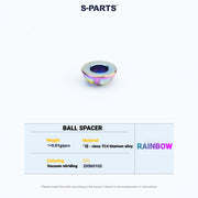 S-PARTS Cannondale SystemSix Gen 5 3D-Printed Titanium Saddle Clamp Yoke Kit Ball Spacer Rainbow
