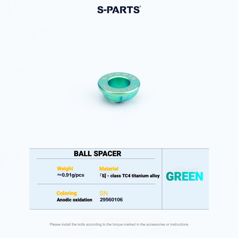 S-PARTS Cannondale SystemSix Gen 5 3D-Printed Titanium Saddle Clamp Yoke Kit Ball Spacer Green