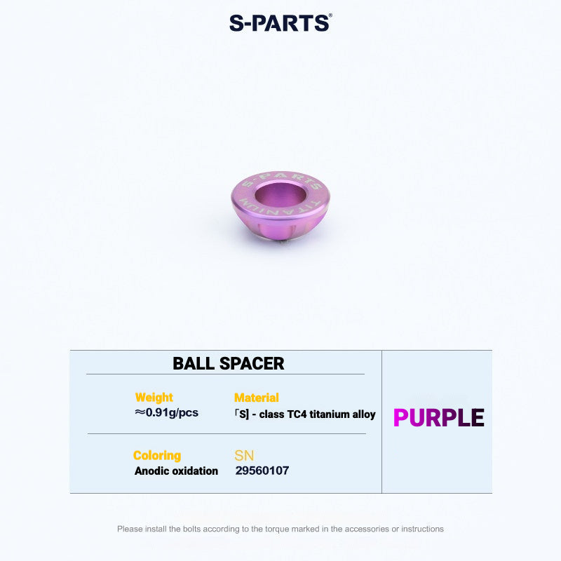 S-PARTS Cannondale SystemSix Gen 5 3D-Printed Titanium Saddle Clamp Yoke Kit Ball Spacer Purple
