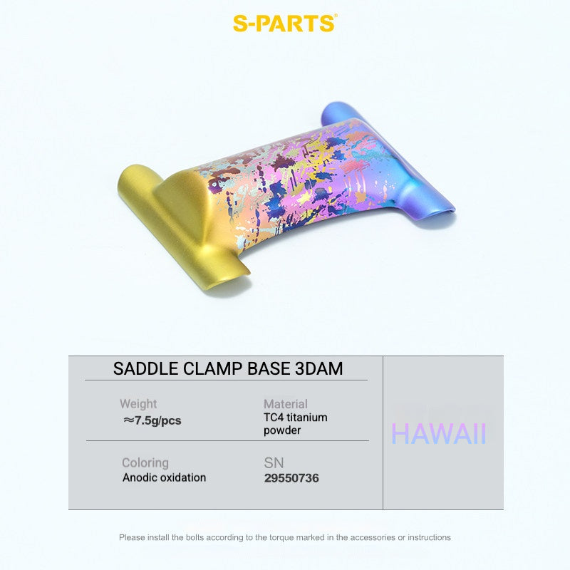 S-PARTS Cannondale SystemSix Gen 5 3D-Printed Titanium Saddle Clamp Yoke Kit Saddle Clamp Base Hawaii